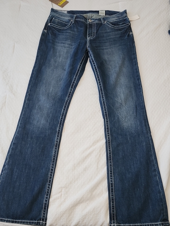 Stetson Other - Stetson Men's Rocks Fit Bootcut Denim Jeans Thick Stitch Frayed X Size 38x38